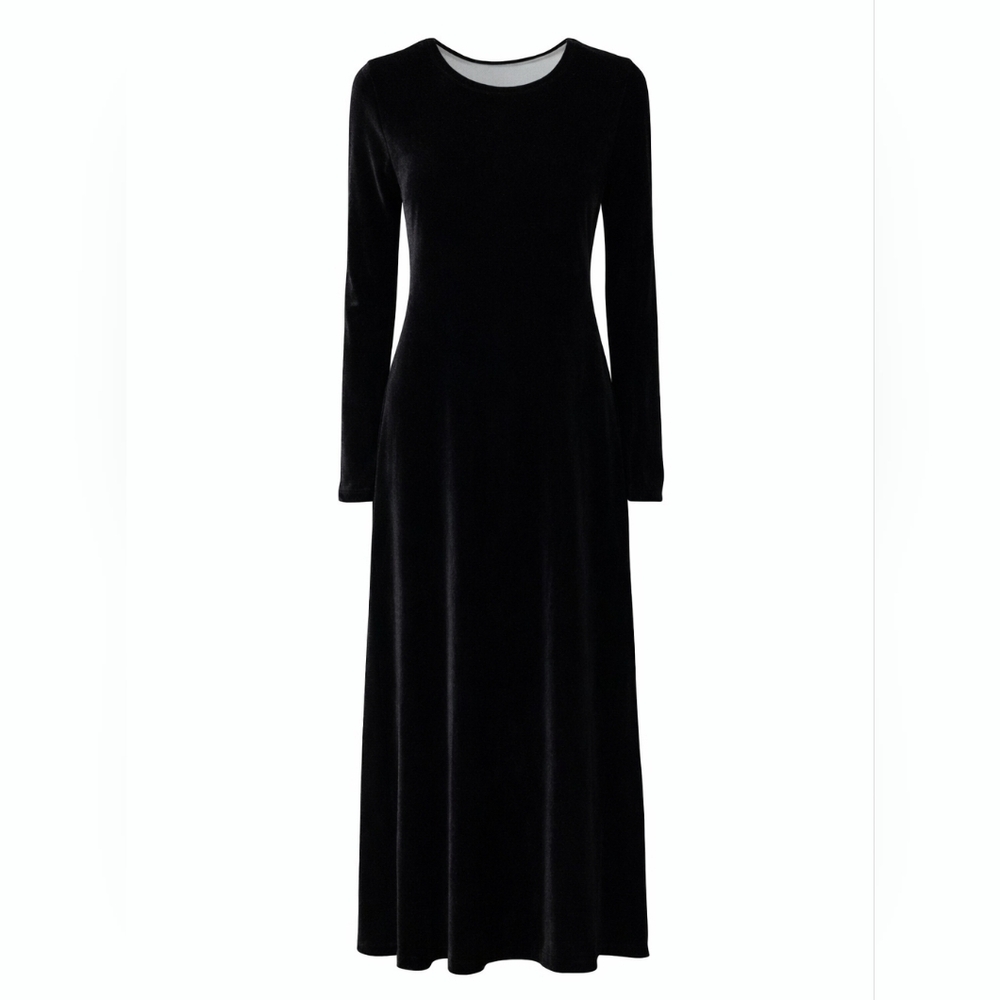 White Stag Black Velvet Elegant Black Velvet Long Maxi Dress Large 12-14